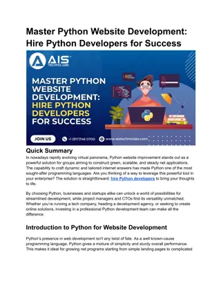 Master Python Website Development_ Hire Python Developers for Success