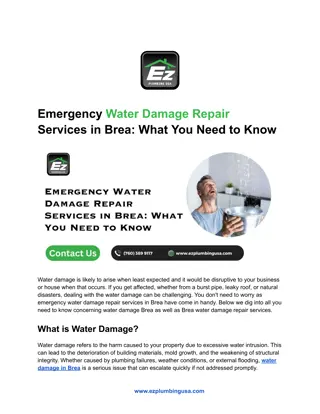 Emergency Water Damage Repair Services in Brea_ What You Need to Know