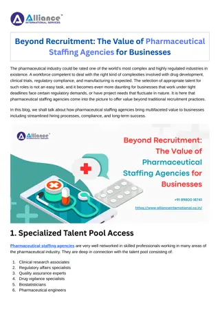 Beyond Recruitment The Value of Pharmaceutical Staffing Agencies for Businesses