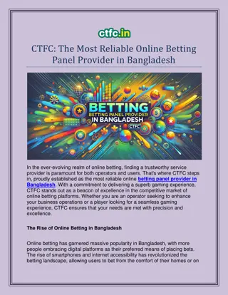 CTFC: Betting Panel Provider in Bangladesh