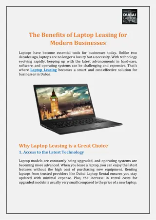 The Benefits of Laptop Leasing for Modern Businesses