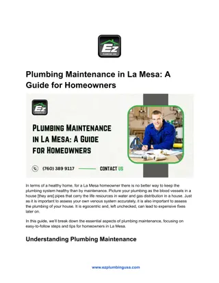 Plumbing Maintenance in La Mesa_ A Guide for Homeowners