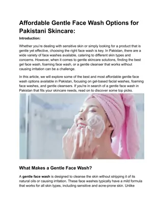 Affordable Gentle Face Wash Options for Pakistani Skincare