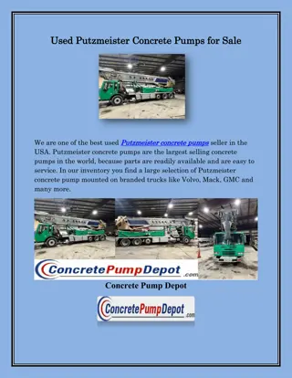 Putzmeister Concrete Pump, concretepumpdepot.com