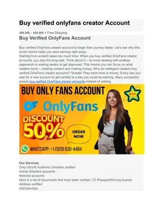 Buy verified onlyfans creator Account