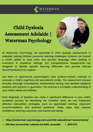 Child Dyslexia Assessment Adelaide  Waterman Psychology