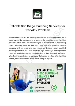 Reliable San Diego Plumbing Services for Everyday Problems