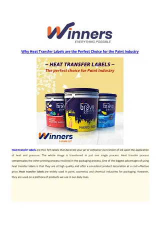 Why Heat Transfer Labels are the Perfect Choice for the Paint Industry