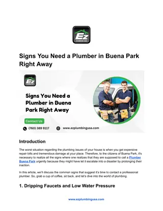 Signs You Need a Plumber in Buena Park Right Away