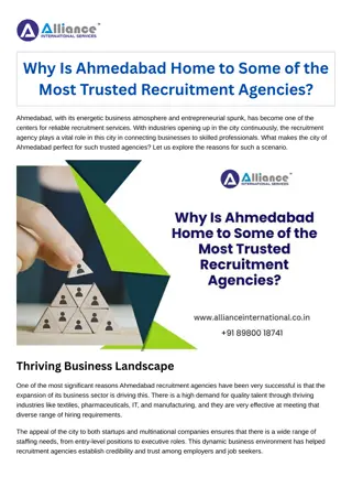 Why Is Ahmedabad Home to Some of the Most Trusted Recruitment Agencies