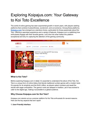 Exploring Koipajus.com_ Your Gateway to Koi Toto Excellence