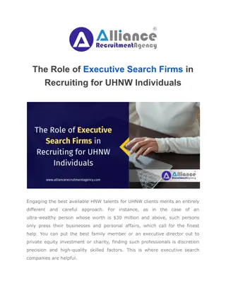 The Role of Executive Search Firms in Recruiting for UHNW Individuals