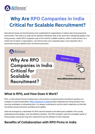 Why Are RPO Companies in India Critical for Scalable Recruitment