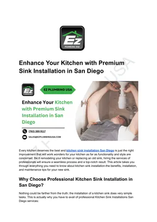 Kitchen Sink Installation San Diego - Professional & Affordable Services