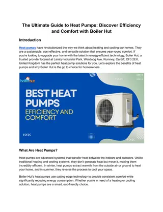 The Ultimate Guide to Heat Pumps_ Discover Efficiency and Comfort with Boiler Hut