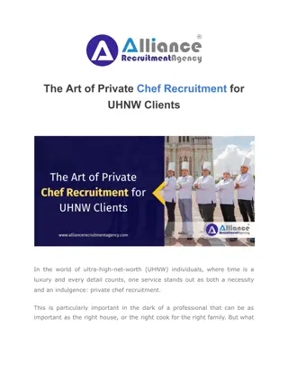 The Art of Private Chef Recruitment for UHNW Clients