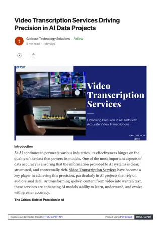 Video Transcription Services Driving Precision in AI Data Projects