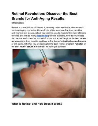 Retinol Revolution Discover the Best Brands for Anti-Aging Results