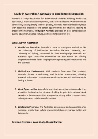 Study in Australia -A Gateway to Excellence in Education