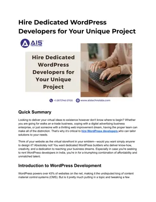 Hire Dedicated WordPress Developers for Your Unique Project