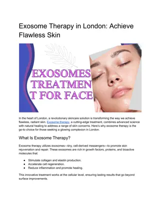 Exosome Therapy in London_ Achieve Flawless Skin in london