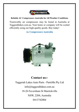 Reliable AC Compressors Australia for All Weather Conditions