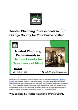 Trusted Plumber in Orange County | Expert Plumbing Services Near You