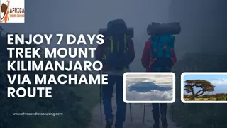 Enjoy 7 Days Trek Mount Kilimanjaro VIA Machame Route