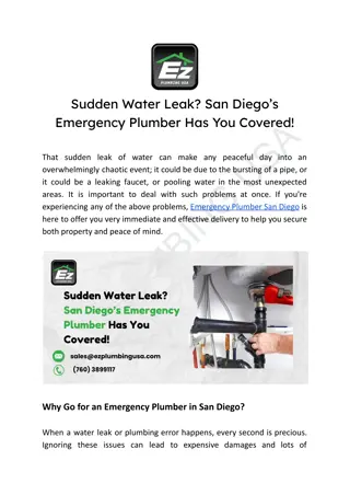 Sudden Water Leak_ San Diego’s Emergency Plumber Has You Covered!