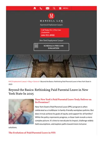 Rethinking Paid Parental Leave in New York State in 2025