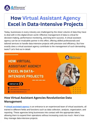 How Virtual Assistant Agency Excel in Data-Intensive Projects