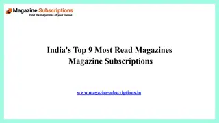 India Top 9 Most Read Magazines Magazine Subscriptions