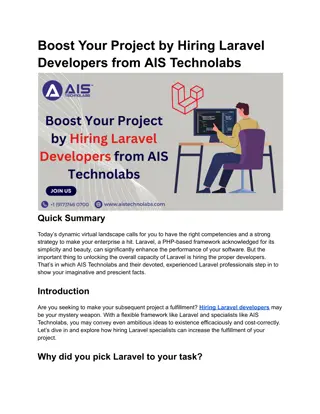 Boost Your Project by Hiring Laravel Developers from AIS Technolabs