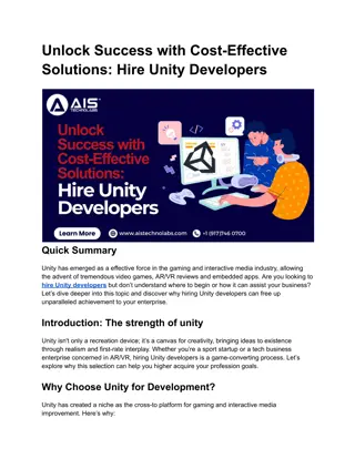 Unlock Success with Cost-Effective Solutions_ Hire Unity Developers