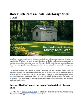 How Much Does an Installed Storage Shed Cost