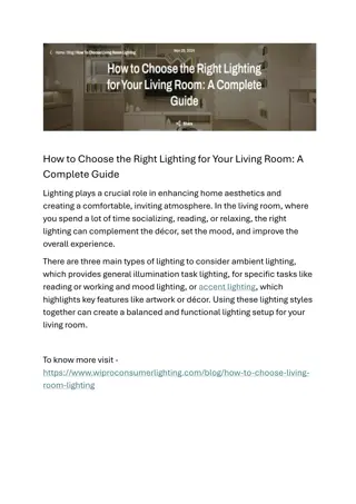 How to Choose the Right Lighting for Your Living Room