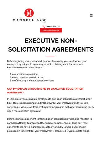 Understanding Executive Non-Solicitation Agreements: What You Need to Know