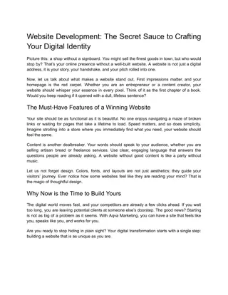 Website Development_ The Secret Sauce to Crafting Your Digital Identity