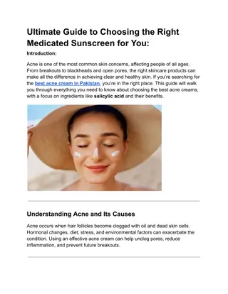 Ultimate Guide to Choosing the Right Medicated Sunscreen for You