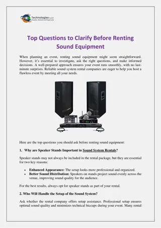 Top Questions to Clarify Before Renting Sound Equipment