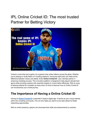 IPL Online Cricket ID_ The most trusted Partner for Betting Victory