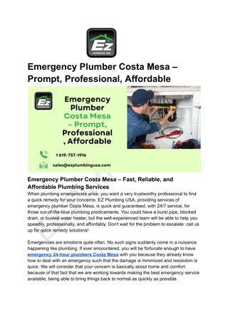 _Emergency Plumber Costa Mesa – Prompt, Professional, Affordable_