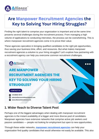 Are Manpower Recruitment Agencies the Key to Solving Your Hiring Struggles