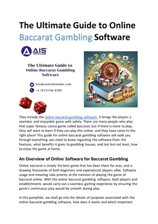 The Ultimate Guide to Online Baccarat Gambling Software pdf