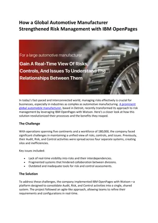 How a Global Automotive Manufacturer Strengthened Risk Management with IBM OpenPages