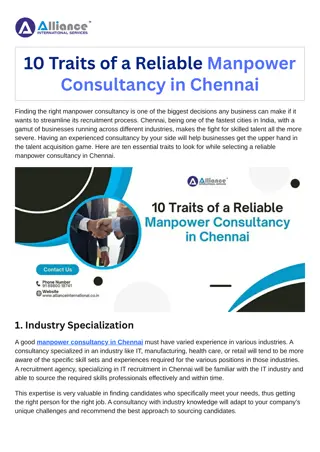 10 Traits of a Reliable Manpower Consultancy in Chennai