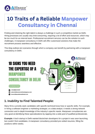 10 Traits of a Reliable Manpower Consultancy in Chennai