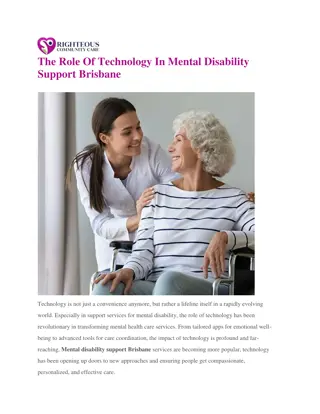 The Role Of Technology In Mental Disability Support Brisbane