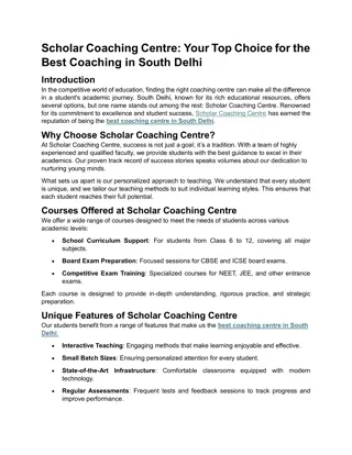 Scholar Coaching Centre Your Top Choice for the Best Coaching in South Delhi