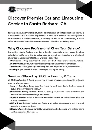 Luxury Car & Limousine Service | SB Chauffeuring Santa Barbara